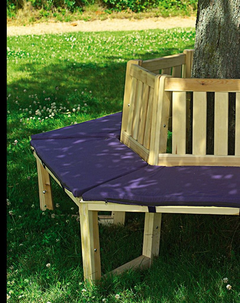 Sitzauflagen für 1/2 Baumbank 180°, blau Promadino Auflagen Zubehör Bank Schutz