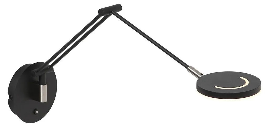 Applique murale design noir et verre LED Steinhauer Soleil 3259ZW