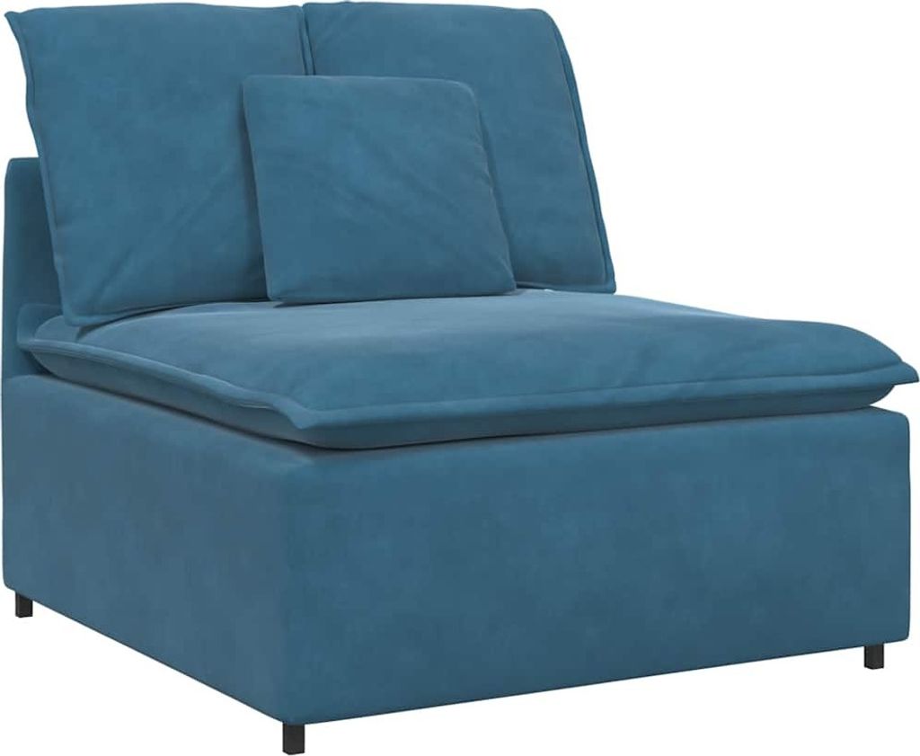 Modulares Sofa Mittelmodul mit Kissen Blau 100 cm