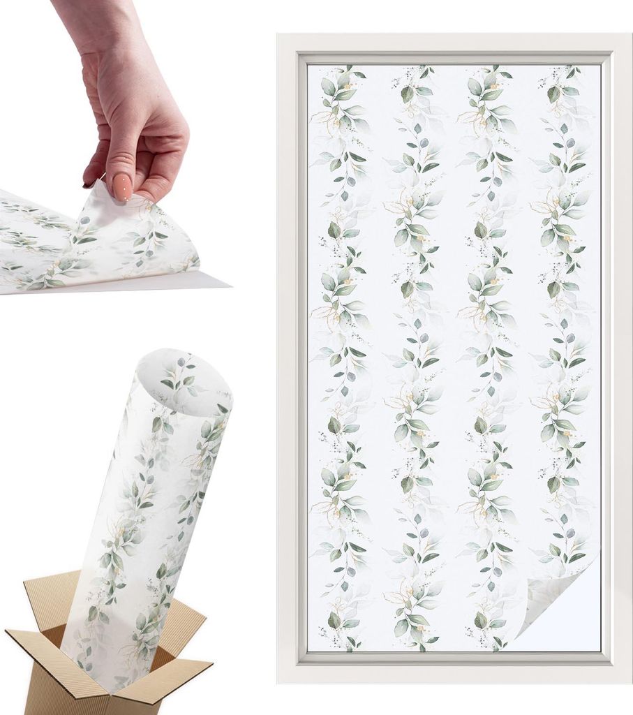 Buntglasfolie für Fenster – 100x50 cm – Stained-Glass-Fensterfolie, dekorativ & blickdicht – Selbstklebende Glasdekorfolie im Buntglas-Desig...