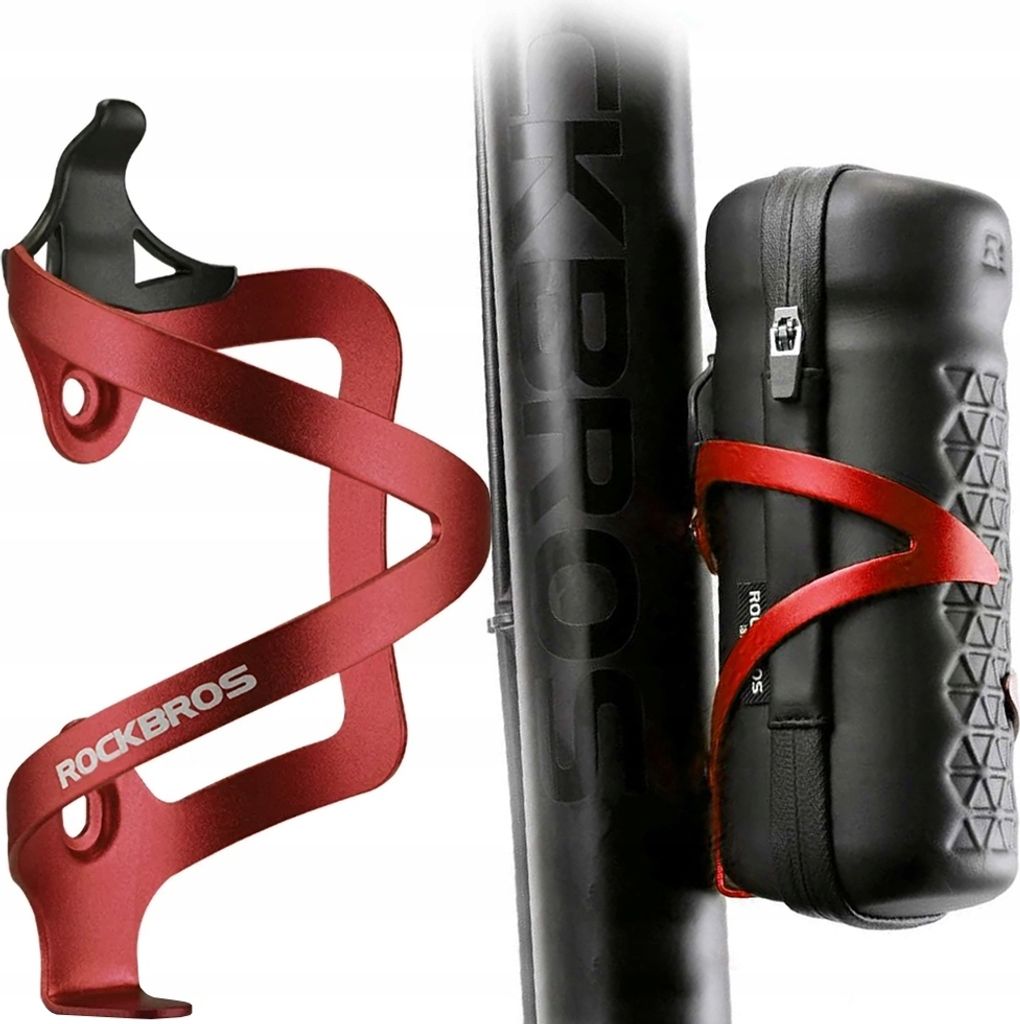 Rockbros Fahrrad Bidon Halter Stabil auf Rahmen Rot Produktbild 