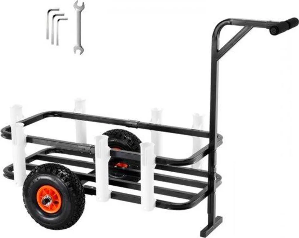 Chariot de pêche robuste 90 kg à roues gonflables spécial sable fin