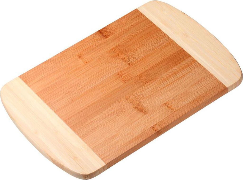 Schneidebrett "Bamboo" groß - 12 mm starkes Bambusholz mit abgerundeten Kanten -Brettchen für Küche und Frühstück - Natur