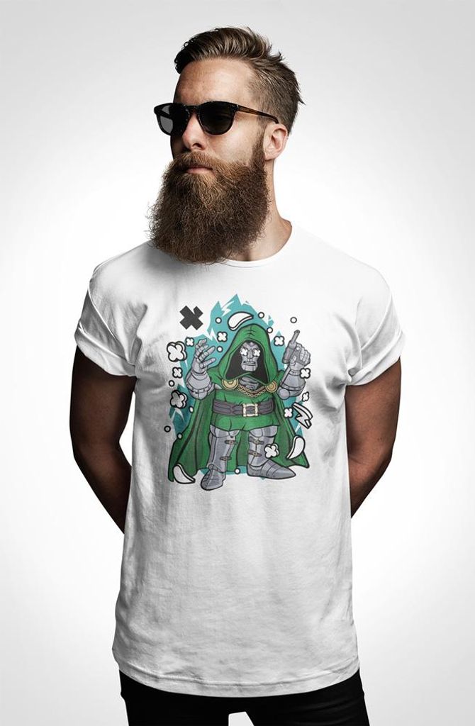 D&B Uni Polo PC00037 Dr Doom Weiß-Größe 2XL