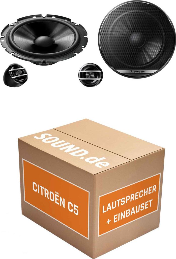 Lautsprecher Boxen Einbaupaket vorne Pioneer TS-G170C passend für Citroën C5 Typ RD/TD | 2x Tief-Mitteltöner 2x Hochtöner
