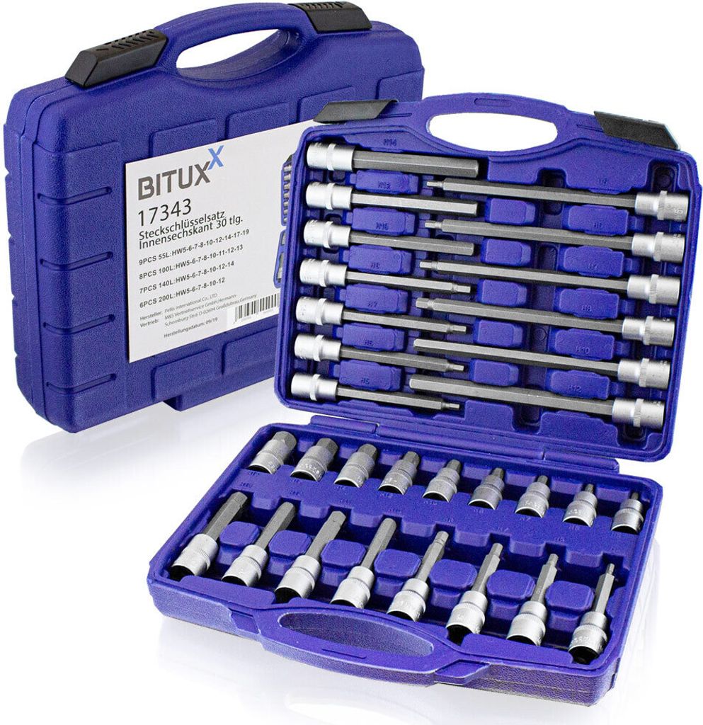 Bituxx Innensechskant Steckschlüsselsatz 30tlg, Blau Produktbild 