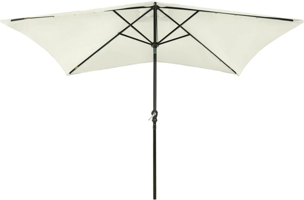 vidaXL Sonnenschirm mit LEDs und Stahl-Mast Sandweiß 2x3 m Produktbild 