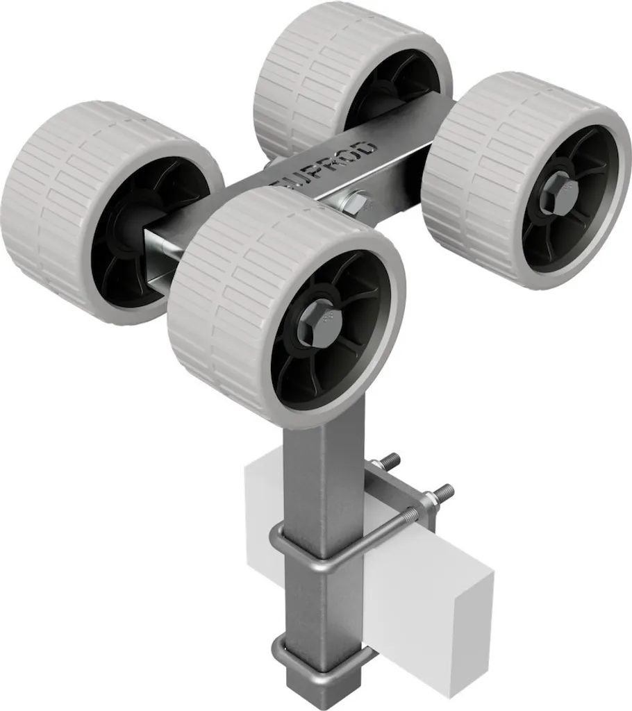 4 volte Rotoli carrello per il lancio delle barche rimorchio de barca pneumatici EVA SUPROD RKSRLB-4-EVA, Ø 120 mm, grigio/nero