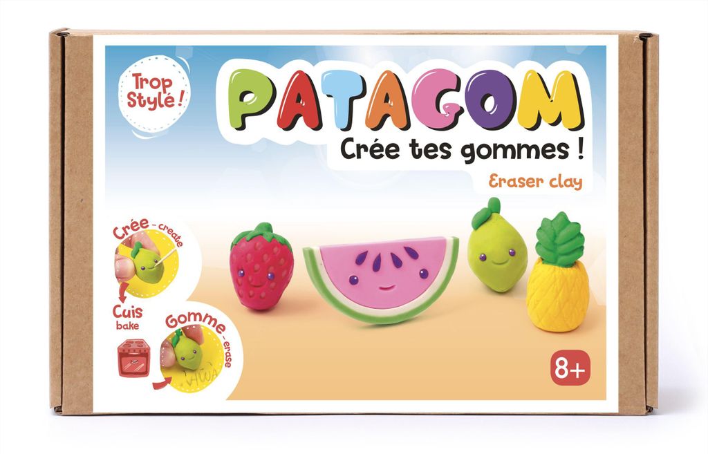 Patagom Radiergummi Knetset Obst - kreative Modelliermasse für Kinder