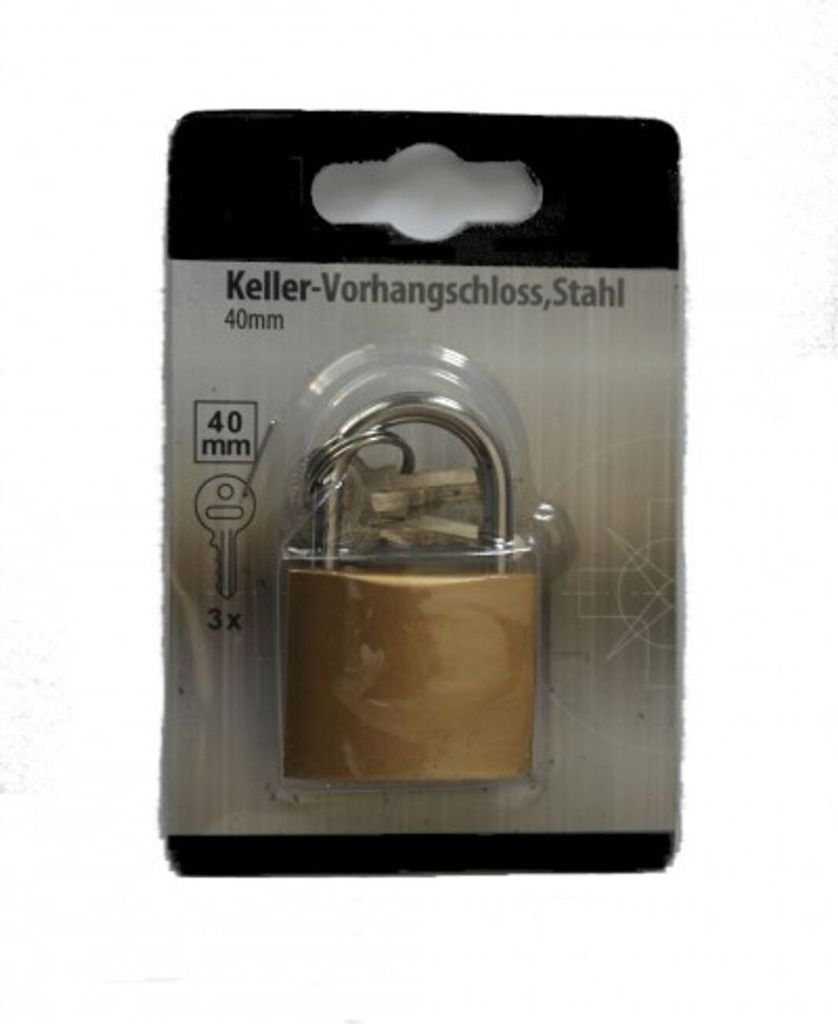 Keller Vorhangschloss Stahl Vorhängeschloss Kellerschloss Produktbild 