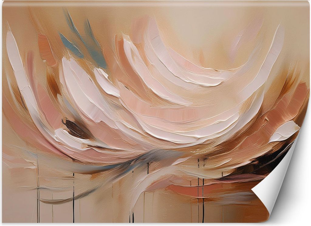 Vlies fototapete Minimalistische gemalte Abstraktion 400x280 cm Feeby Beige inkl. Kleber einfache Montage