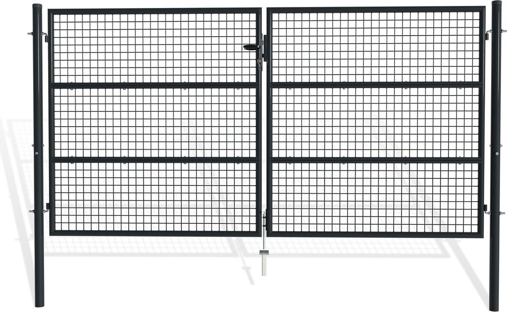Doppelflügeliges Zauntor 3m OLGA H.150cm grau Produktbild 