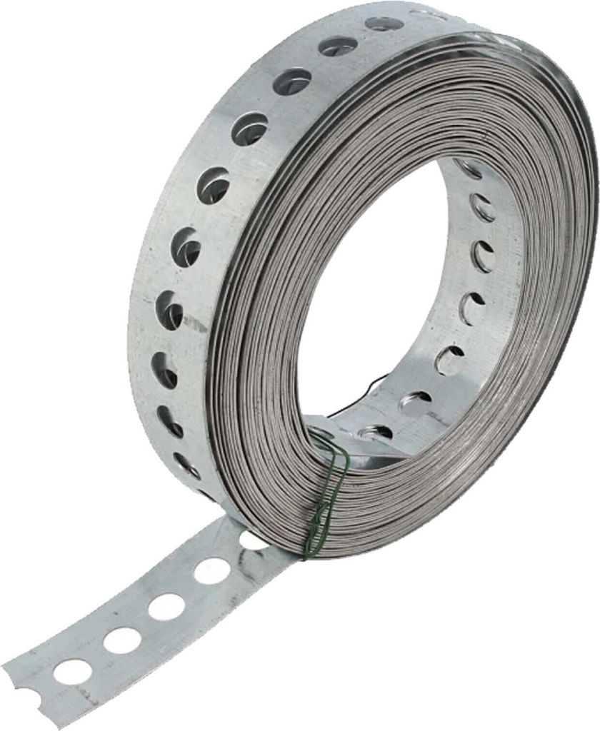 tecuro Lochband Montageband 25 mm x 10 m Rolle - Edelstahl V2A