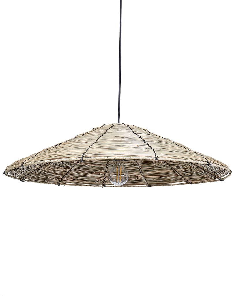 BELIANI Hängelampe Naturfarben u. Schwarz aus Seegras Boho Stil Modern Hängeleuchte für Esstisch Esszimmer Wohnzimmer Schlafzimmer