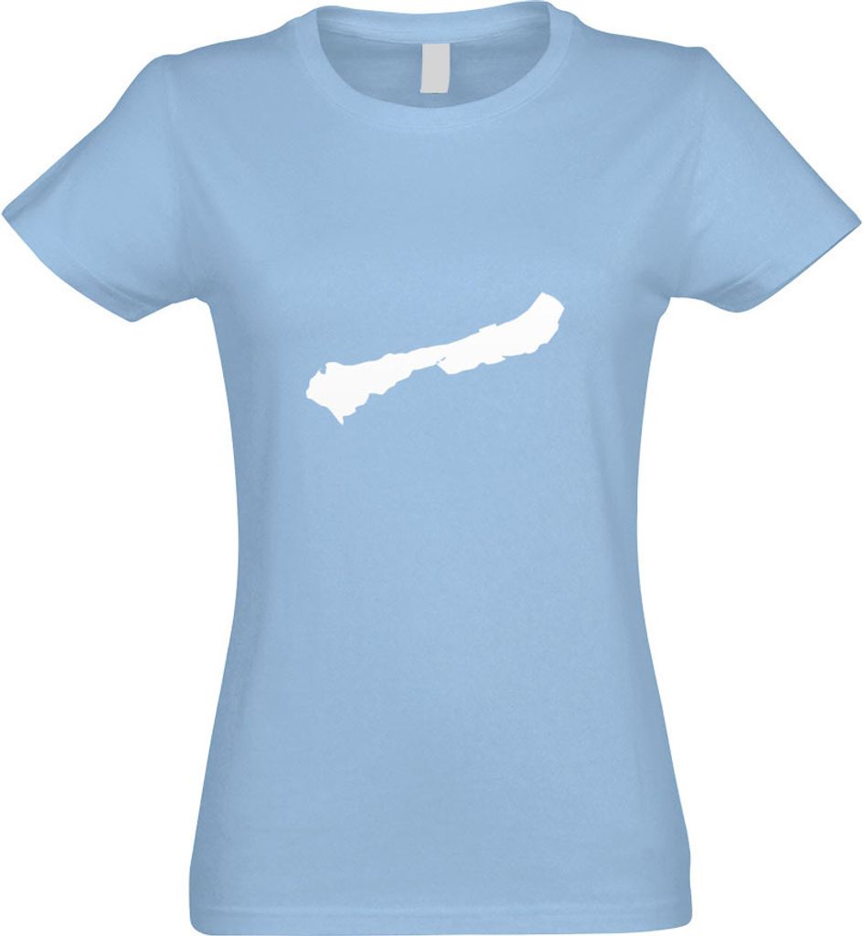 Kiwistar - T-Shirt tailliert - Damen - himmelblau - Langeneß - Deutschland - Insel - mit Motiv Bedruckt - Funshirt Design - Sport - Freizeit - Dam...