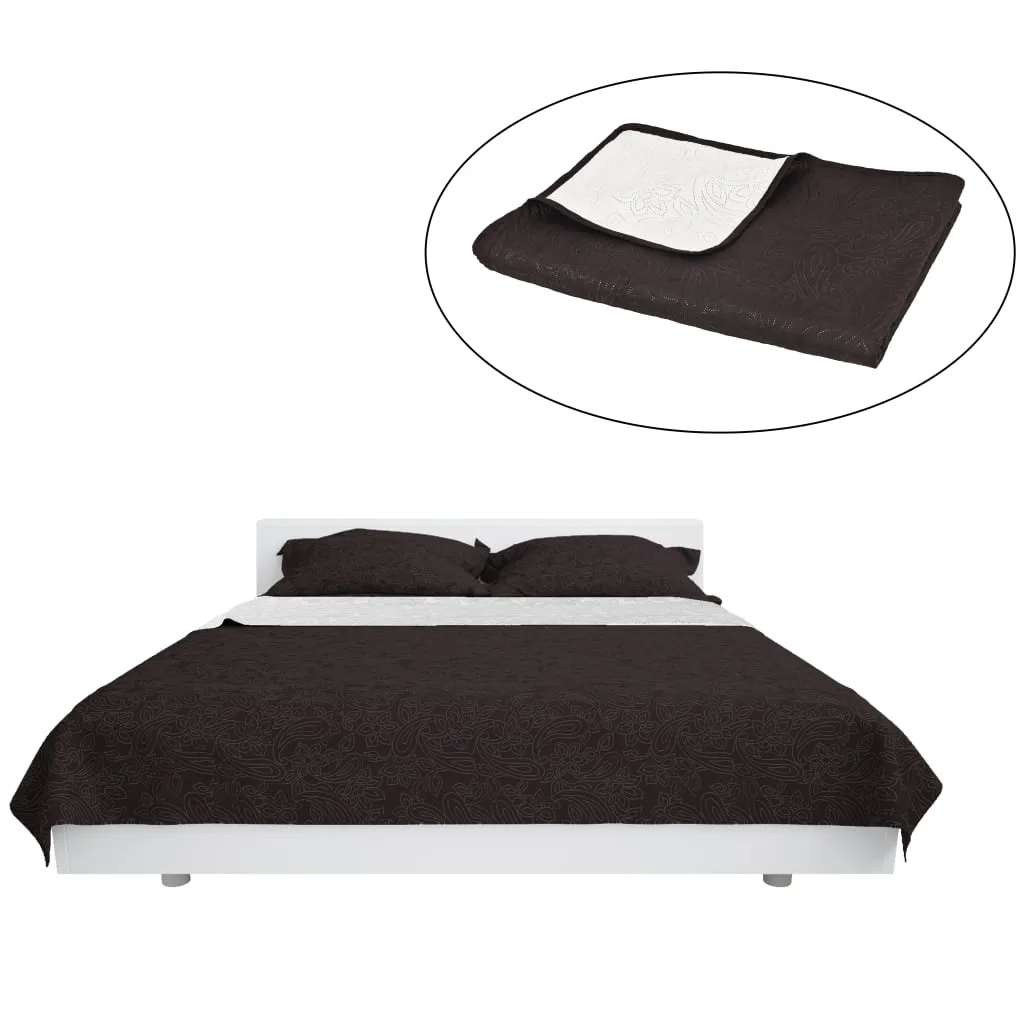 vidaXL Couvre-lit matelassé double face 230 x 260 cm crème et marron
