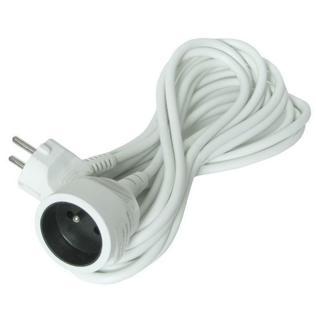 Solight Verlängerungskabel - Stecker, 1 Buchse, weiß, 5m