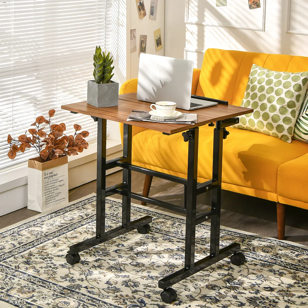 Table pour ordinateur portable réglable en hauteur et stable à brun - 2