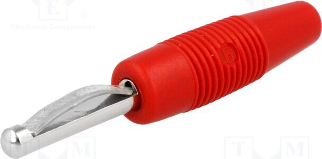 1x Stecker 4mm Bananen 3mΩ isoliert(nein) rot 30A 60VDC 2,5mm2 VON30RT Bananenste