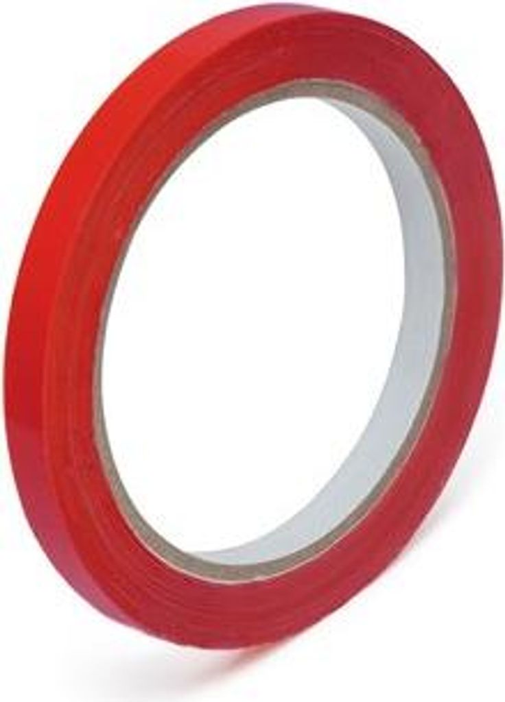 Taśma PVC do zaklejania woreczków 12mm/60m Solvent Czerwona Zdjęcie produktu 