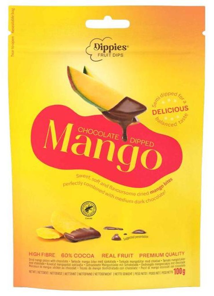 Dippies Fruit Dips Chocolate Dipped Mango 100g Produktbild 