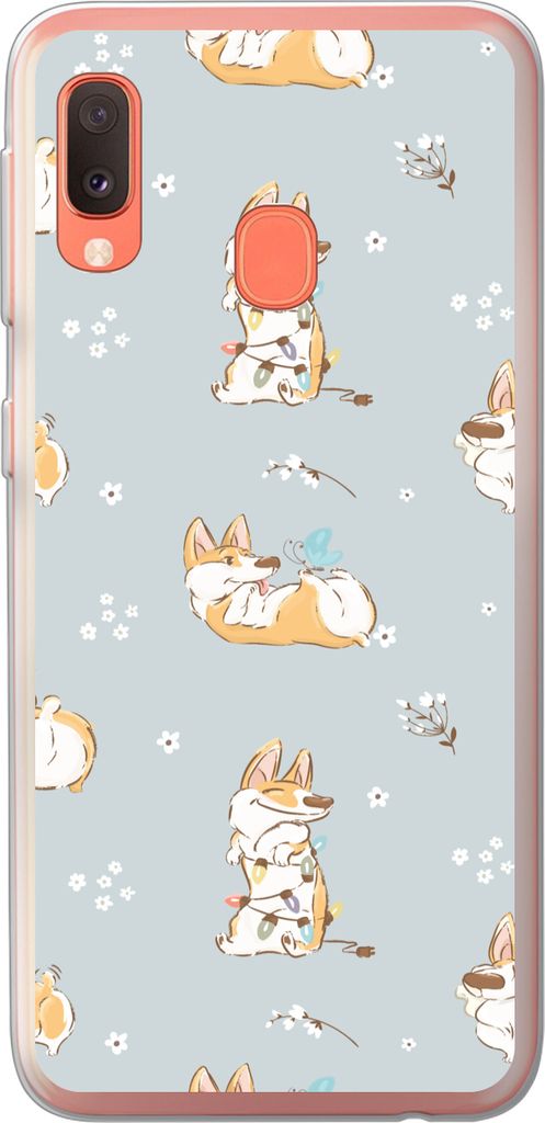 MuchoWow Handyhülle Schutzhülle Hülle für Telefoonhoesje Samsung Galaxy A20e Muster - Hund - Corgi - Jungen - Mädchen - Kinder - Kinder Sili...