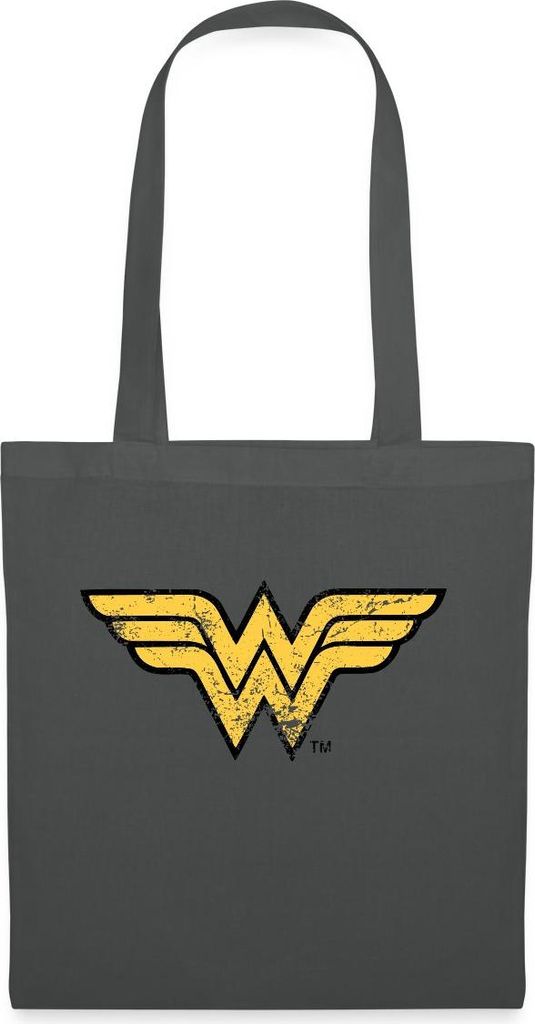Spreadshirt DC Comics Justice League Wonder Woman Stoffbeutel, One size, Graphite