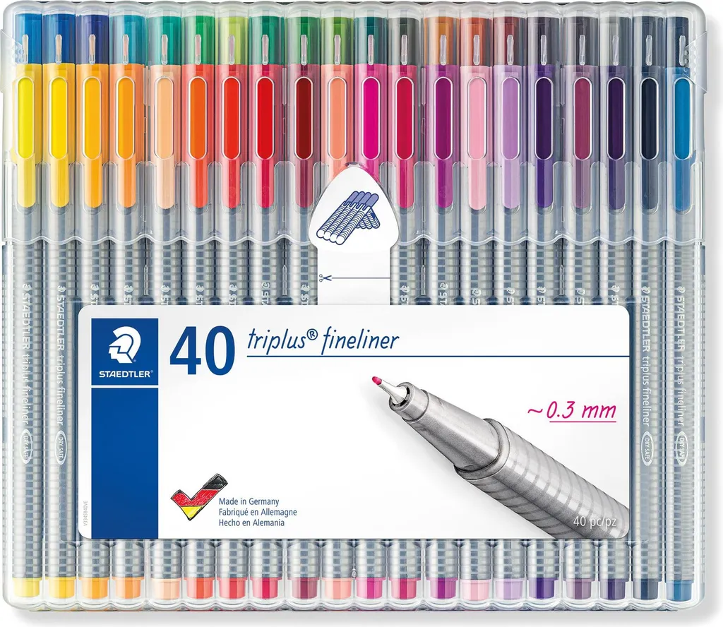 Pointe Fine 0.3mm Staedtler Triplus 334 SB40 - Ergonomie Triangulaire