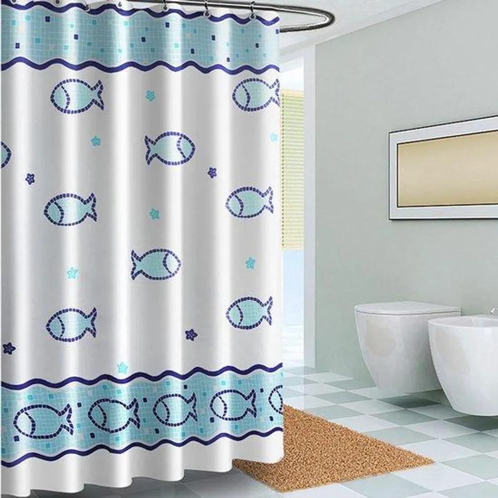 Rideau de douche textile blanc 120x200 anti-humidité pour la maison