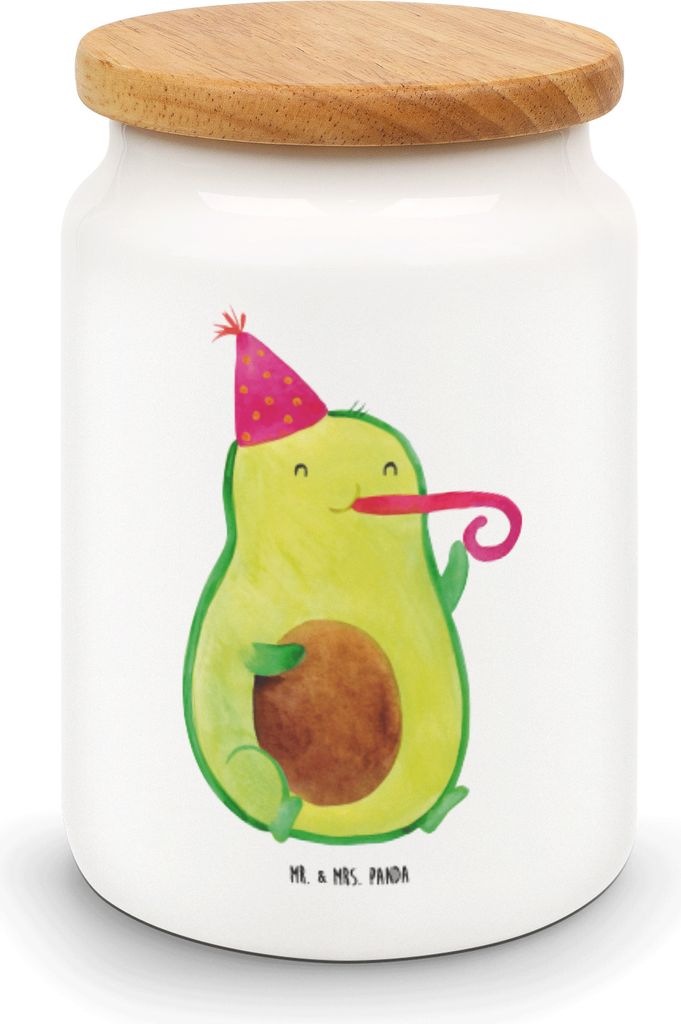 Mr. & Mrs. Panda Dose Avocado Feier - Weiß - Geschenk, Kaffeedose, Party, Geburtstag, Teedose, Keksdose, Gute Laune, aufbewahrungsbehälter, Fete,...