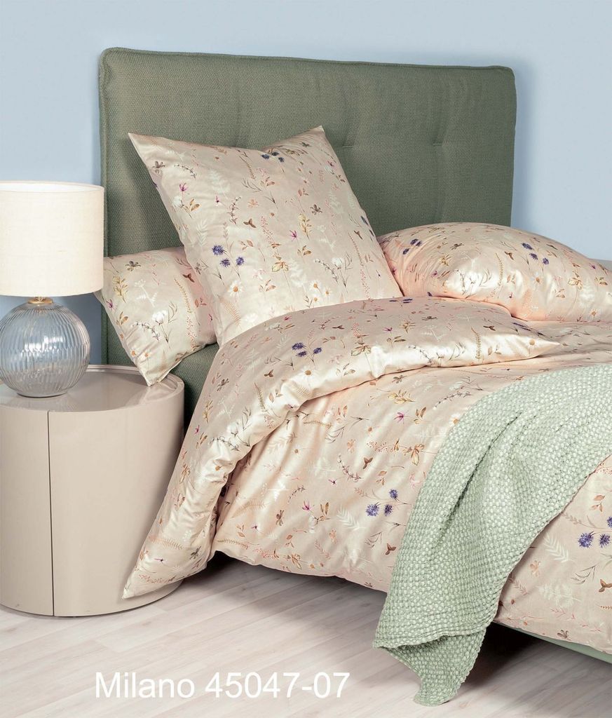 Janine Design Mako-Satin Bettwäsche-Garnitur MILANO 45047 Farbe creme perle-07 Größe 135x200 + 80x80cm