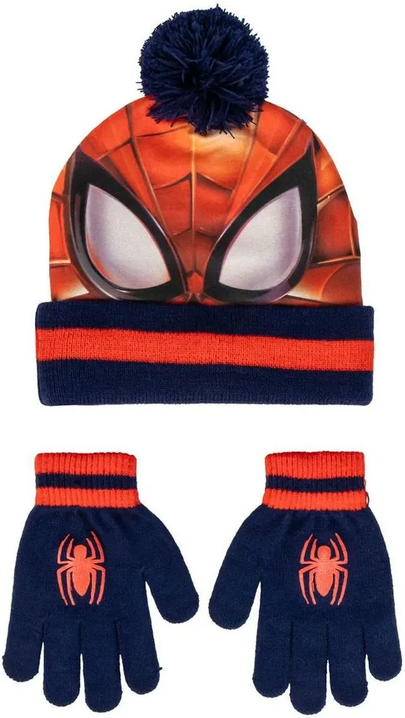 Spider-Man Set Rosso Cappello + Guanti Inverno: Accessori Marvel Bambino