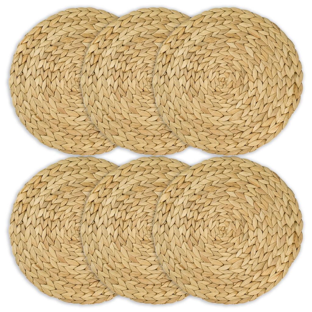 HMF 37230-S6 Tischset rund geflochten aus Wasserhyazinthe, Produktbild 