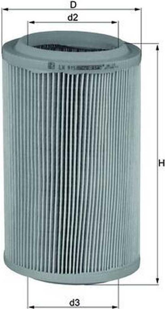 Luftfilter MAHLE LX 915 für FIAT BARCHETTA (183) Filtereinsatz