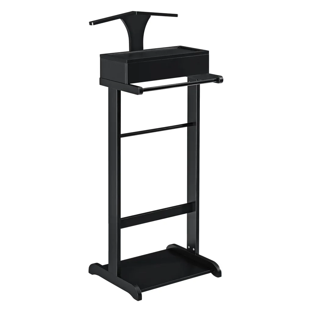 Appendiabiti da Ingresso Ressie Nero con Bauletto - Legno e MDF