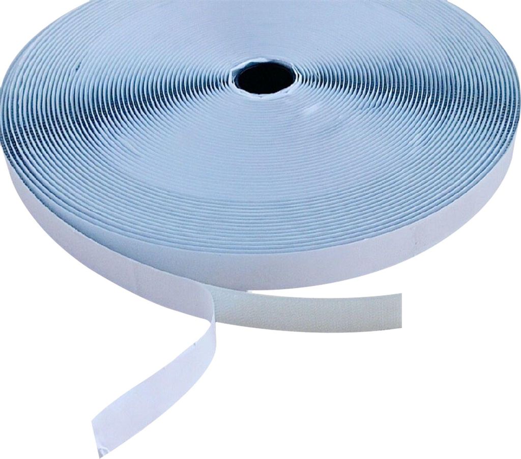 Showgear Hook and Loop Tape - Hook Side Grau - 20 mm x 25 m - selbstklebend