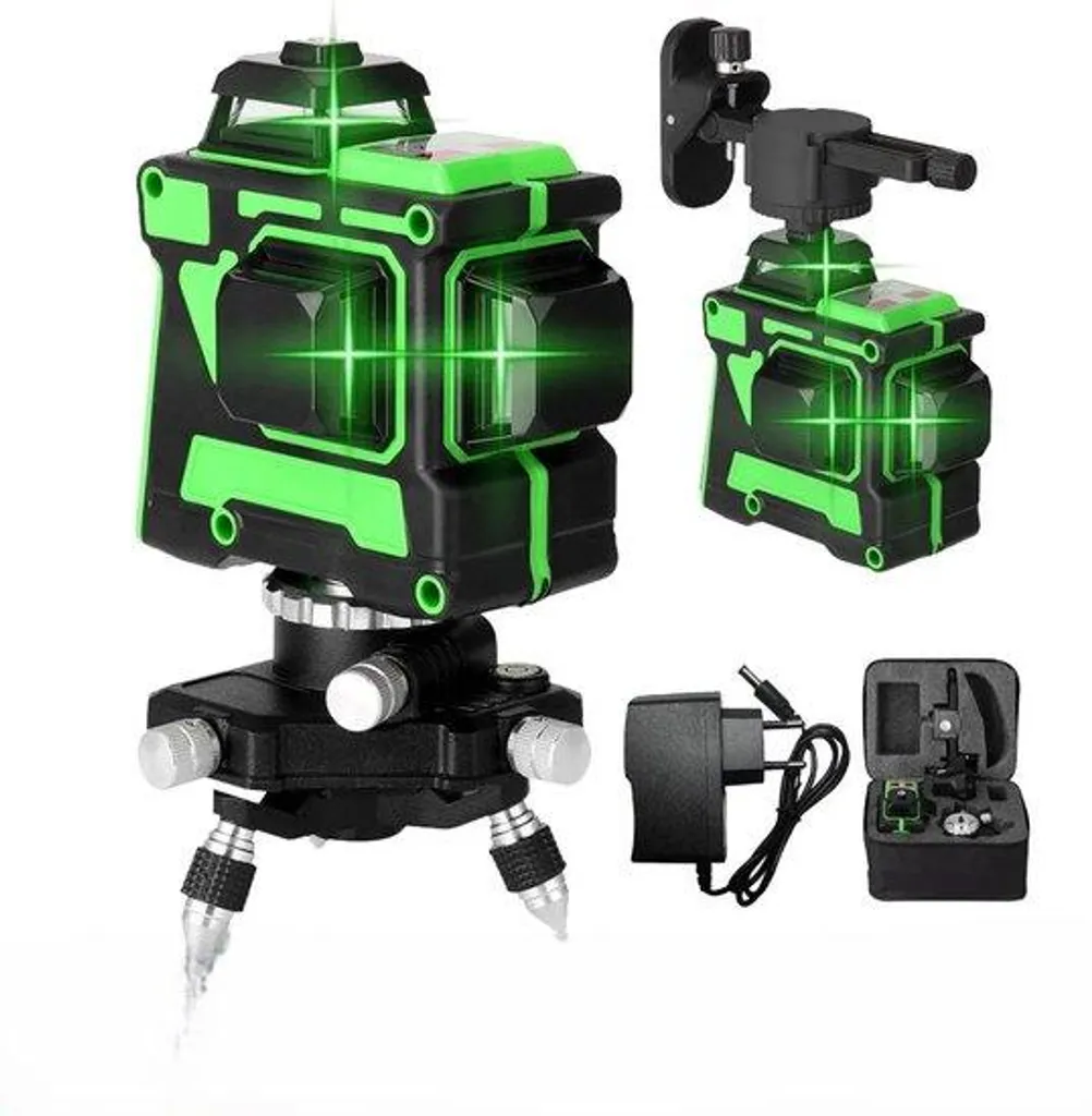 Laser vert 12 lignes 3D à nivellement automatique et coffret rigide