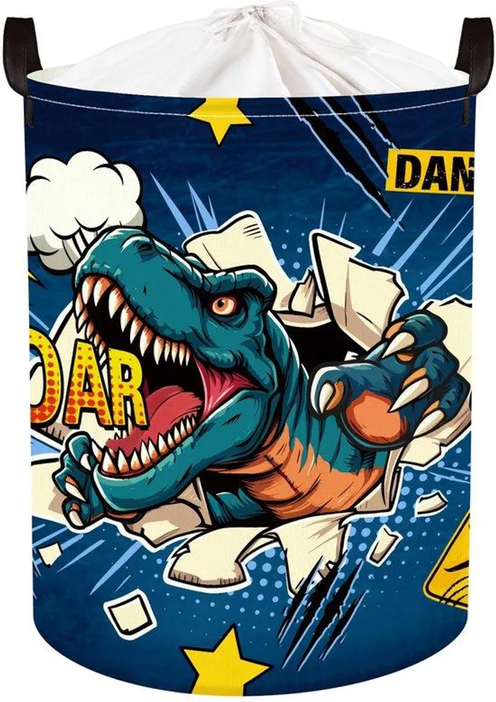 Panier à linge enfants Dinosaures 36x45 cm pliable et coffre à jouets