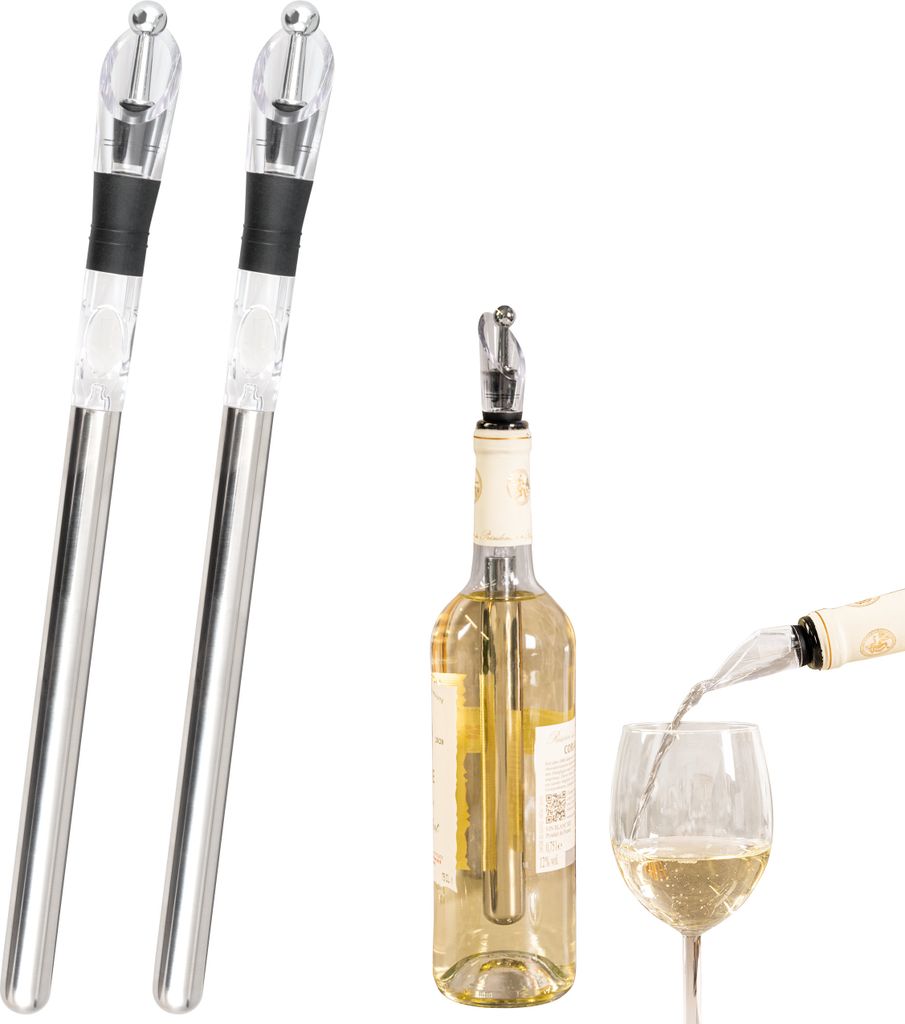 bremermann Wein-Ausgießer 2er-Set mit Edelstahl-Kühlstab Produktbild 
