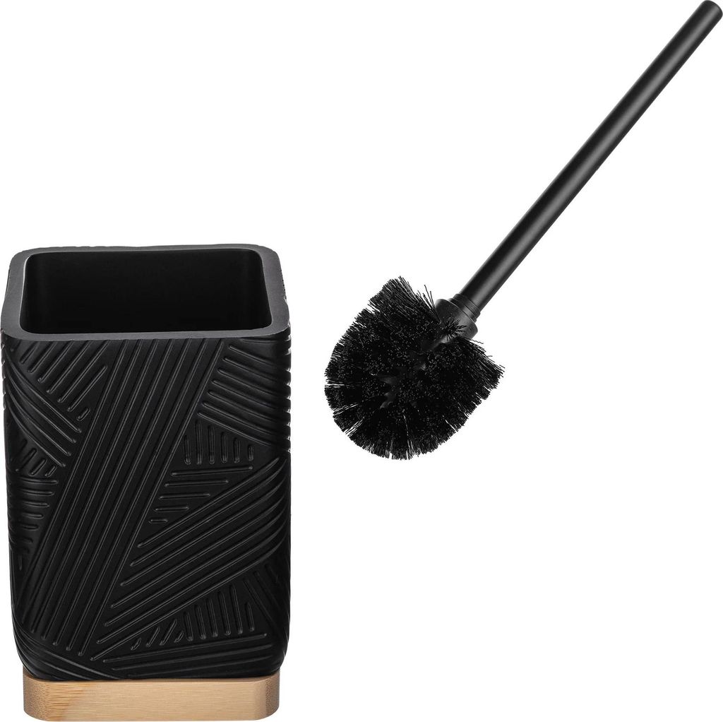 Toilettenbürste/WC-Bürste - Set mit Halter - Quadratischer Behälter - Freistehend - Geschlossene Schale - Modernes Design