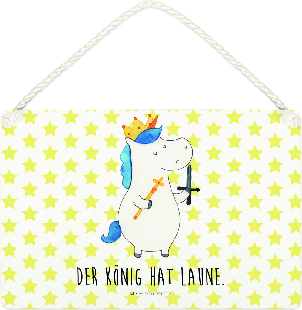 Mr. & Mrs. Panda Schild Einhorn König mit Schwert DIN A4 - Produktbild 