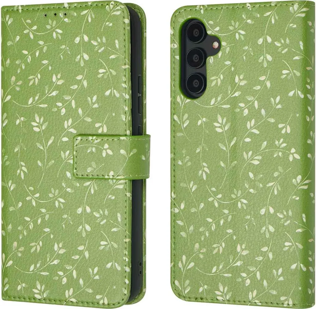 Cover Portafoglio Samsung A54 5G Fiori Verdi iMoshion | Design Elegante