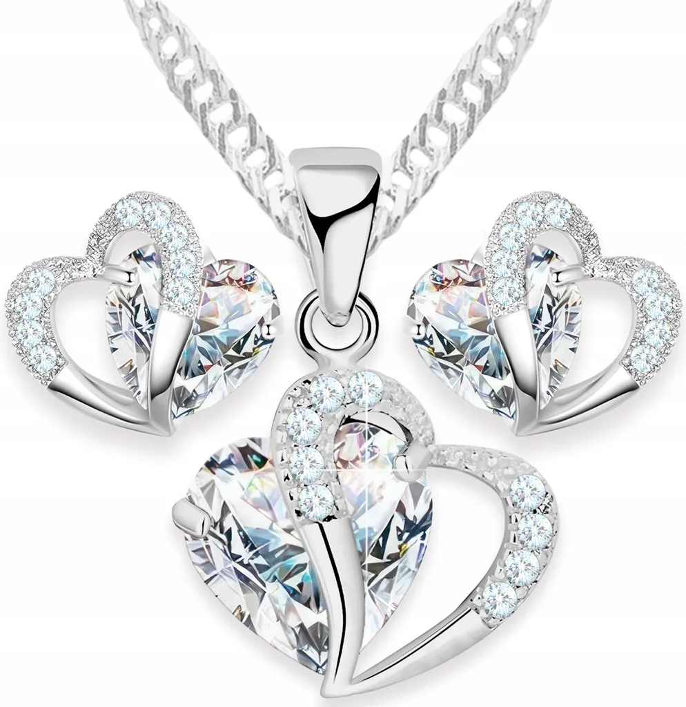 Set Cuore Argento 925 e Cristallo | Eleganza Essenziale Donna