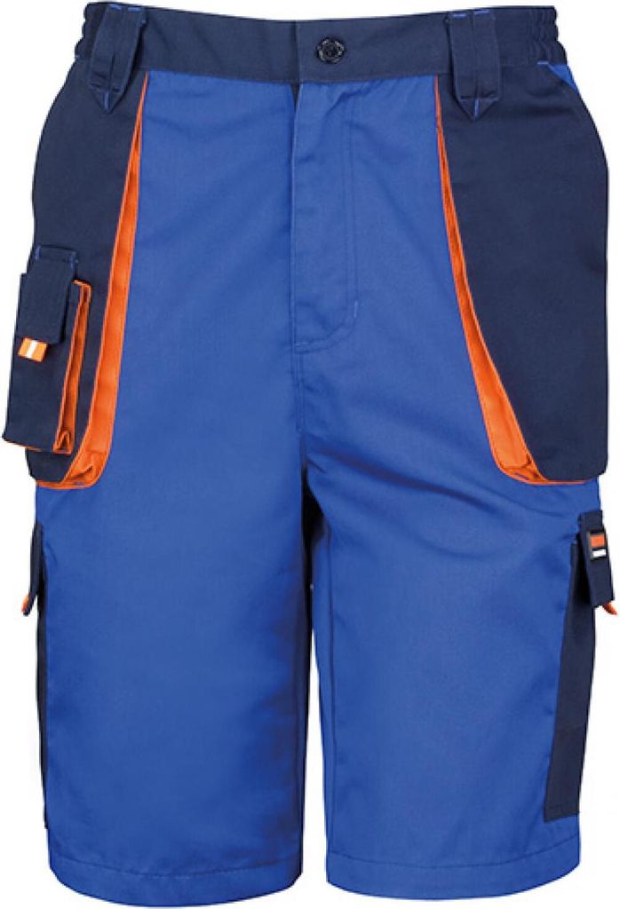 Result WORK-GUARD R319X | Herren Work-Guard Lite Shorts - Farbe: Royal/Navy/Orange - Größe: XXL