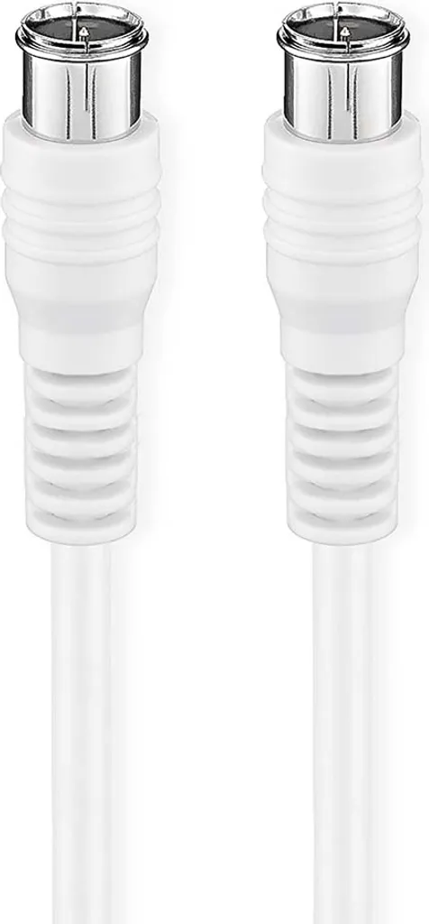 Cavo satellite e antenna | F maschio | F maschio | Nichelato | 75 Ohm | Doppia schermatura | 1,00 m | Rotondo | PVC | Bianco | Scatola