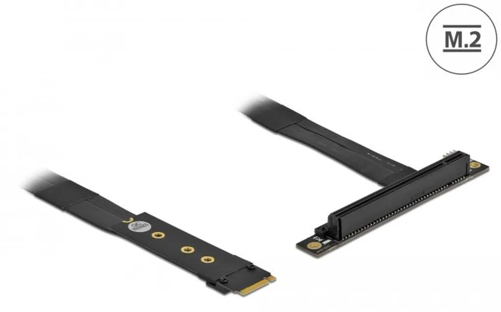 Delock Adaptateur M.2 Key M vers PCIe x16 NVMe coudé 20cm 64131