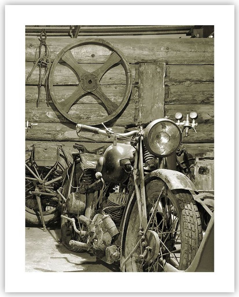 Poster - Poster ohne Rahmen - Werkstatt Motor - 40x50 cm - Wand Bild - Wanddeko - Wandbilder - Kunstposter - Wandposter - Bilder - Kunstdruck - Wan...