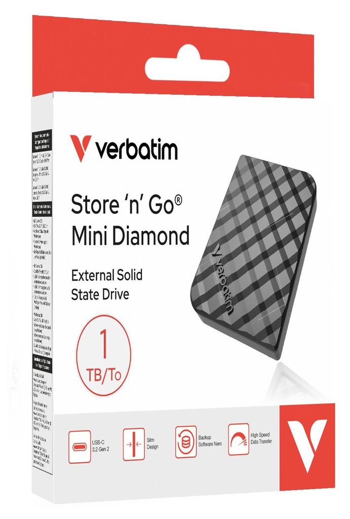 Verbatim Store 'n' Go Mini Diamond, 1 TB, USB Typ-C, 3.2 Produktbild 
