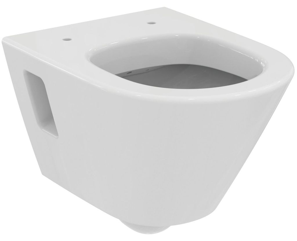 VIGOUR derby V3 Wand-WC kurze Ausladung 48 cm offene Befestigung spülrandlos PflegetectPLUS Beschichtung, weiß