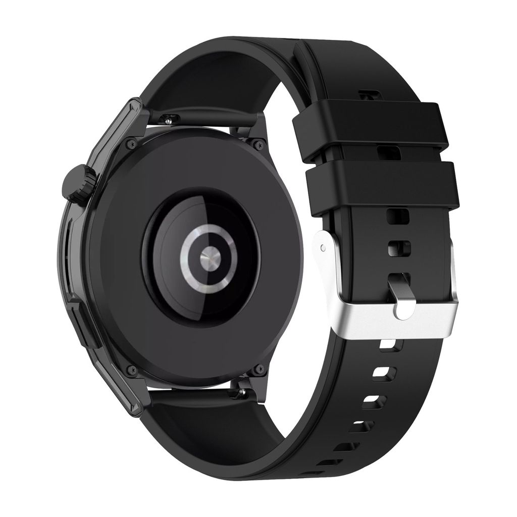 Huawei Watch GT Runner, 46mm, Silikonarmband mit Dornschließe aus Metall Schwarz